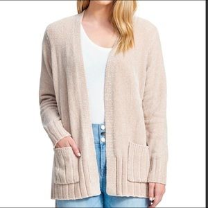 Seven Chenille Cardigan Sweater In Taupe, XL